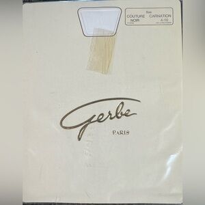 NEW Gerbe Paris Women's Vintage Stockings Couture Noir Carnation 4-10 NIP Retro